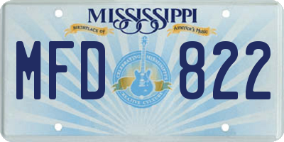 MS license plate MFD822