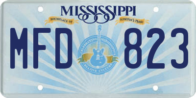 MS license plate MFD823