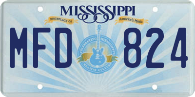 MS license plate MFD824