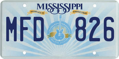 MS license plate MFD826