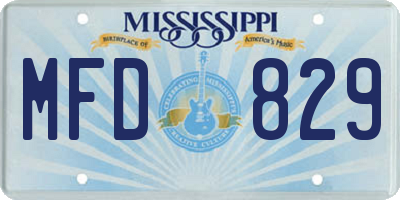 MS license plate MFD829