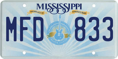 MS license plate MFD833
