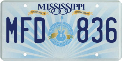 MS license plate MFD836