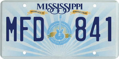 MS license plate MFD841