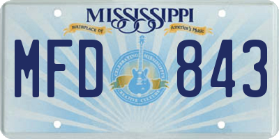 MS license plate MFD843