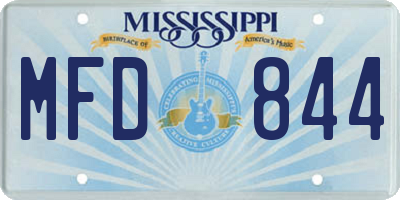 MS license plate MFD844