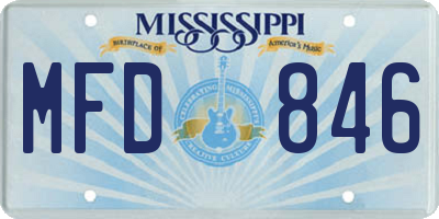 MS license plate MFD846