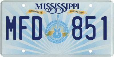 MS license plate MFD851