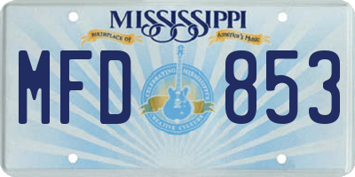 MS license plate MFD853