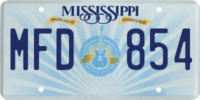 MS license plate MFD854