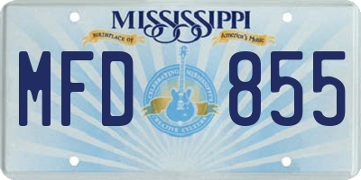 MS license plate MFD855