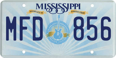 MS license plate MFD856