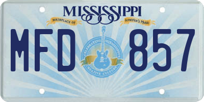 MS license plate MFD857