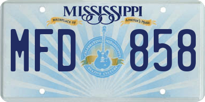 MS license plate MFD858