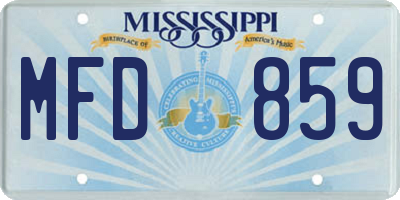 MS license plate MFD859