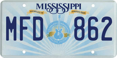 MS license plate MFD862