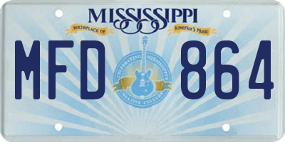 MS license plate MFD864