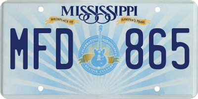 MS license plate MFD865
