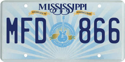 MS license plate MFD866