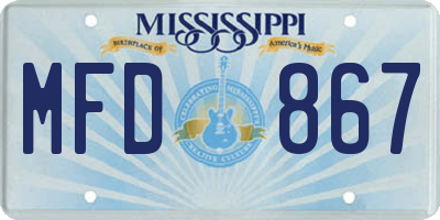 MS license plate MFD867