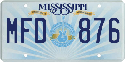 MS license plate MFD876
