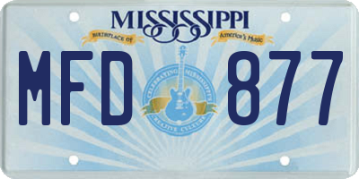 MS license plate MFD877