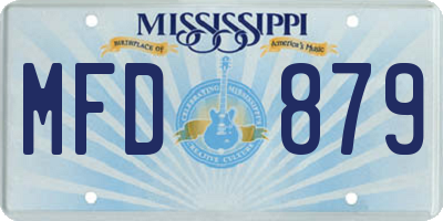 MS license plate MFD879