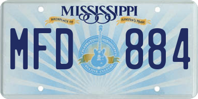 MS license plate MFD884