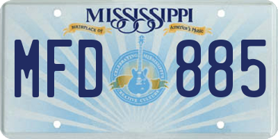 MS license plate MFD885