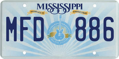 MS license plate MFD886