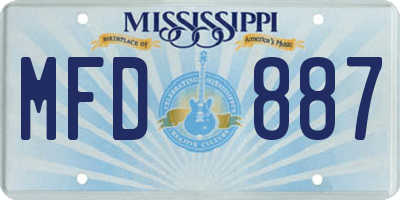 MS license plate MFD887