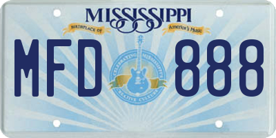 MS license plate MFD888