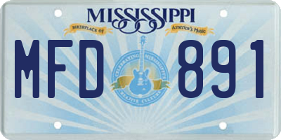 MS license plate MFD891