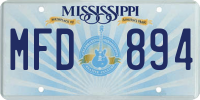 MS license plate MFD894