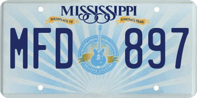 MS license plate MFD897