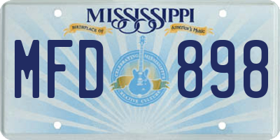 MS license plate MFD898