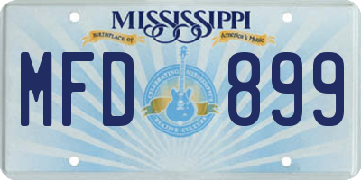 MS license plate MFD899