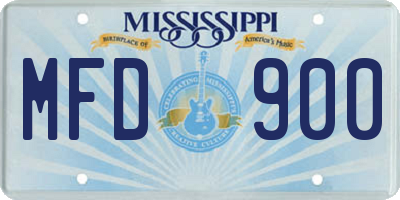 MS license plate MFD900