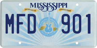 MS license plate MFD901
