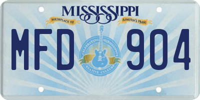 MS license plate MFD904
