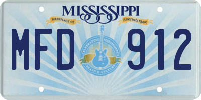 MS license plate MFD912