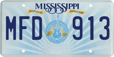 MS license plate MFD913