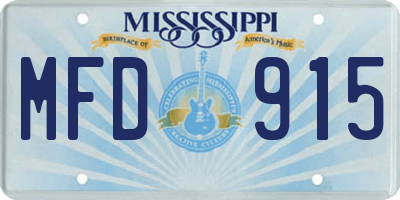 MS license plate MFD915