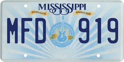 MS license plate MFD919