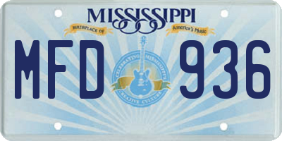 MS license plate MFD936