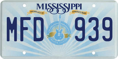MS license plate MFD939