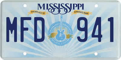 MS license plate MFD941