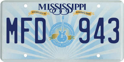 MS license plate MFD943