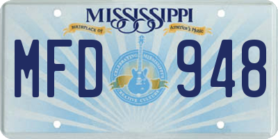 MS license plate MFD948