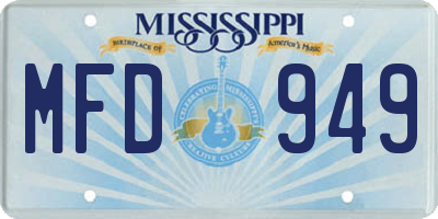 MS license plate MFD949